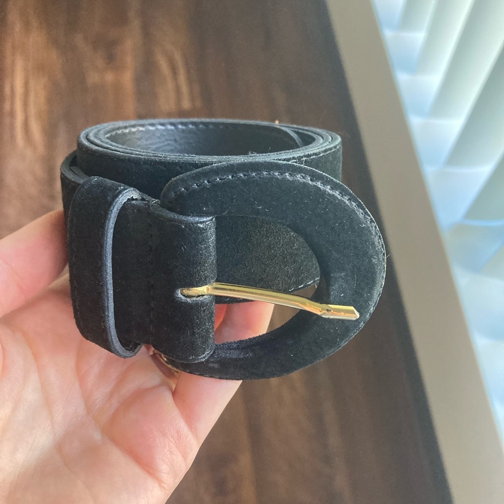 Vintage Laura Ashley Belt Black Suede S/M 28 inches